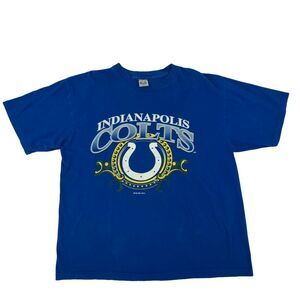 Vintage Indianapolis Colts T Shirt Mens XL Blue Short Sleeve 100% Cotton 1995